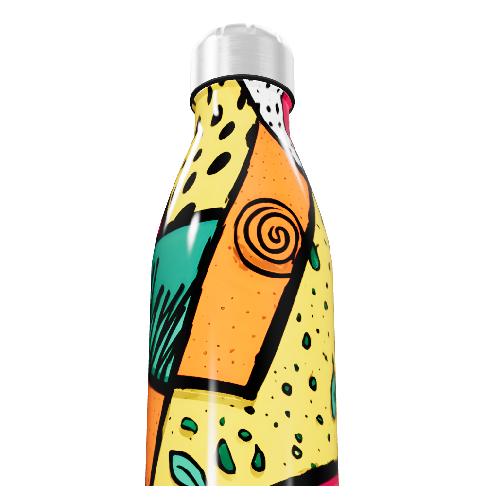 Garrafa Inox - Estampa Colorida Abstrata