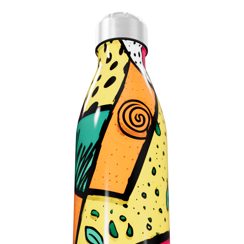 Garrafa Inox - Estampa Colorida Abstrata