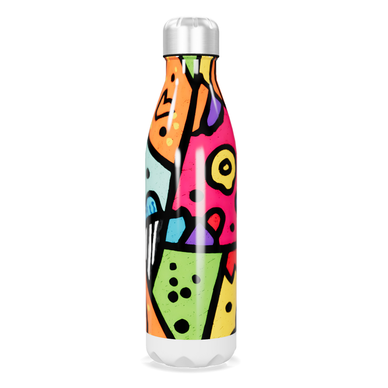 Garrafa Inox - Estampa Colorida Abstrata