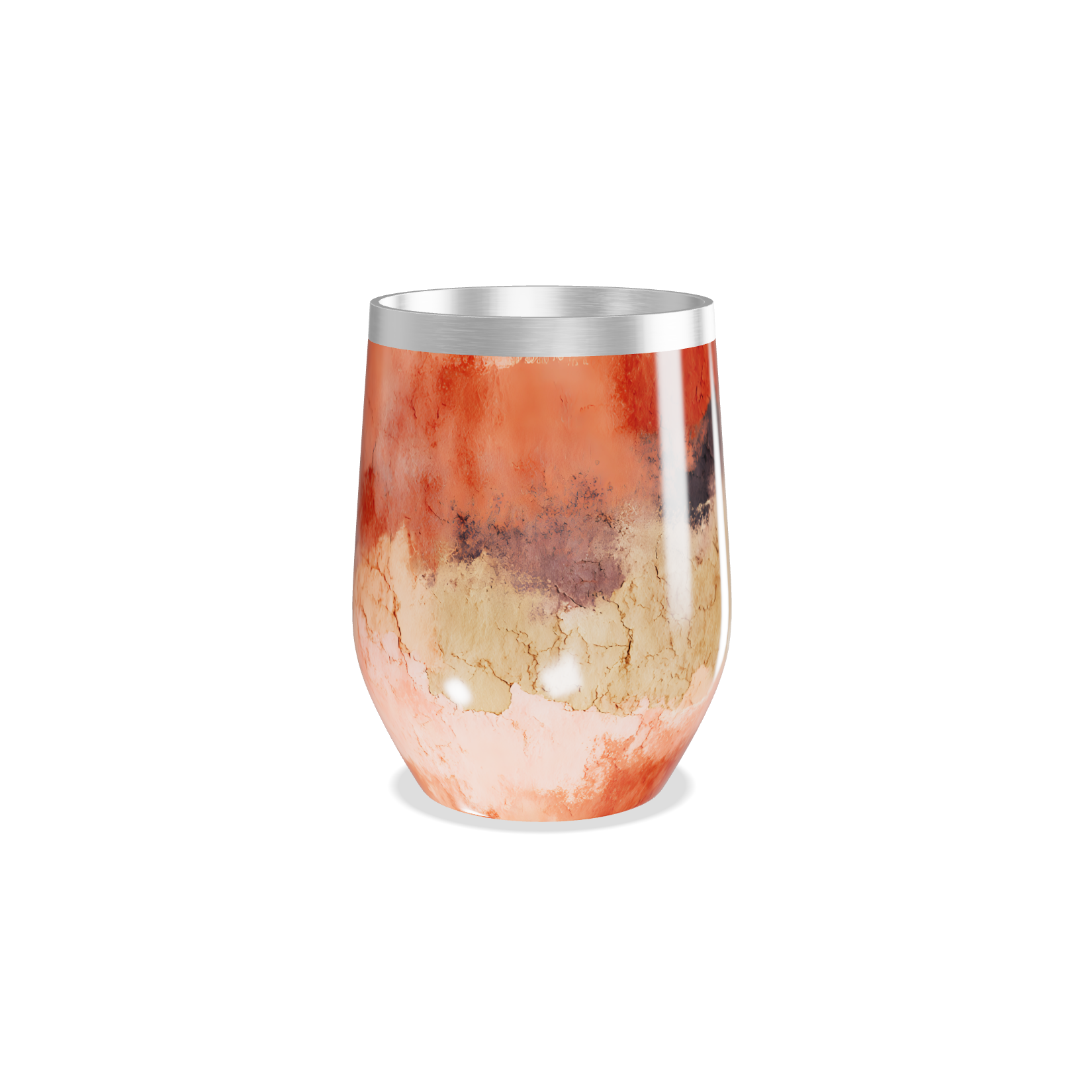 Copo Térmico Slim - Mármore Laranja Aço