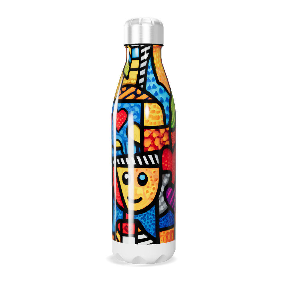 Garrafa Inox - Estampa Colorida Abstrata