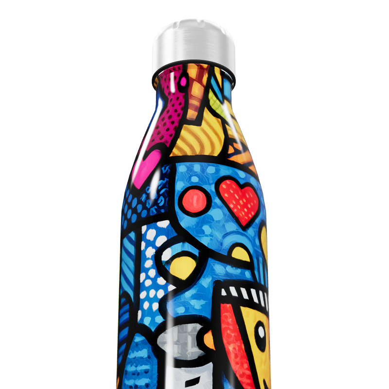Garrafa Inox - Estampa Colorida Abstrata