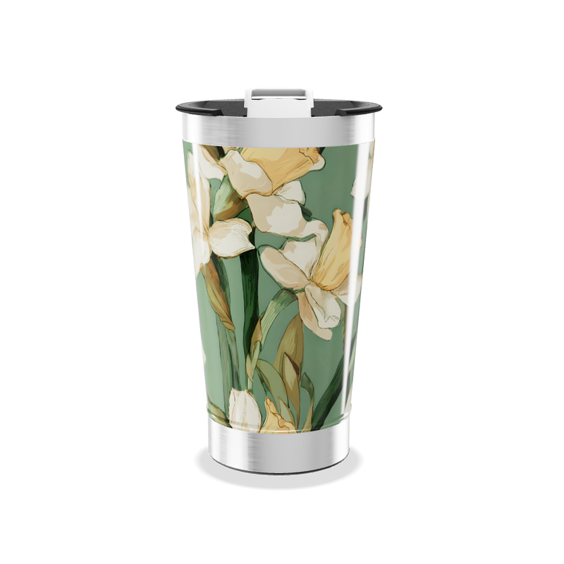 Copo Térmico - Floral Verde Aço Inox