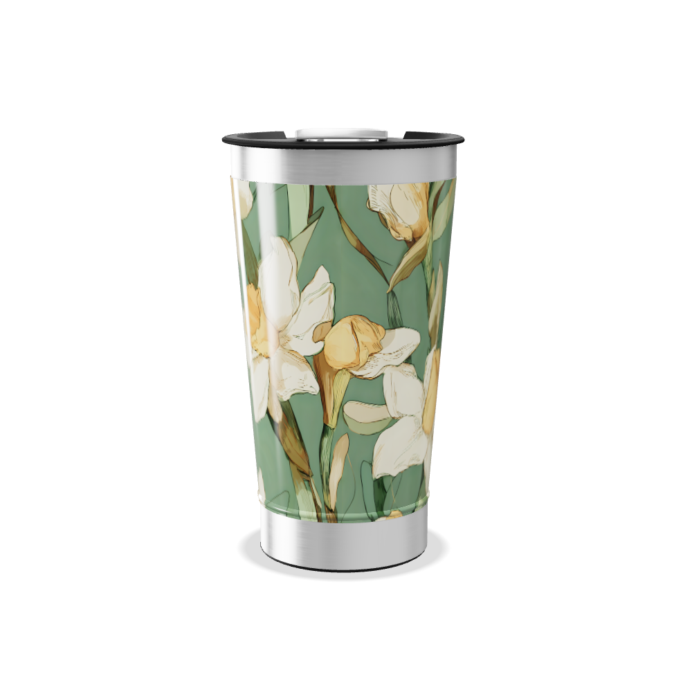 Copo Térmico - Floral Verde Aço Inox