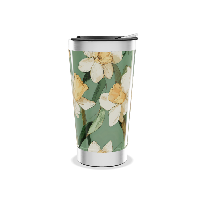 Copo Térmico - Floral Verde Aço Inox