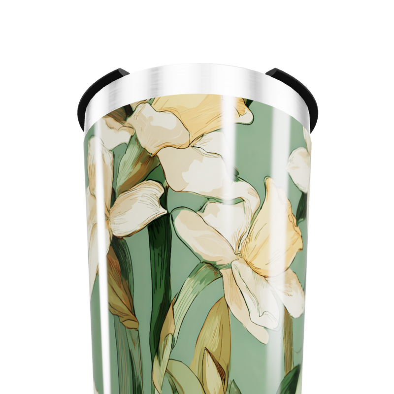 Copo Térmico - Floral Verde Aço Inox