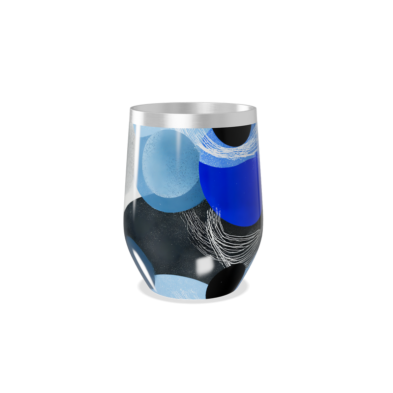 Copo Térmico Slim - Azul com Estampa Geométrica