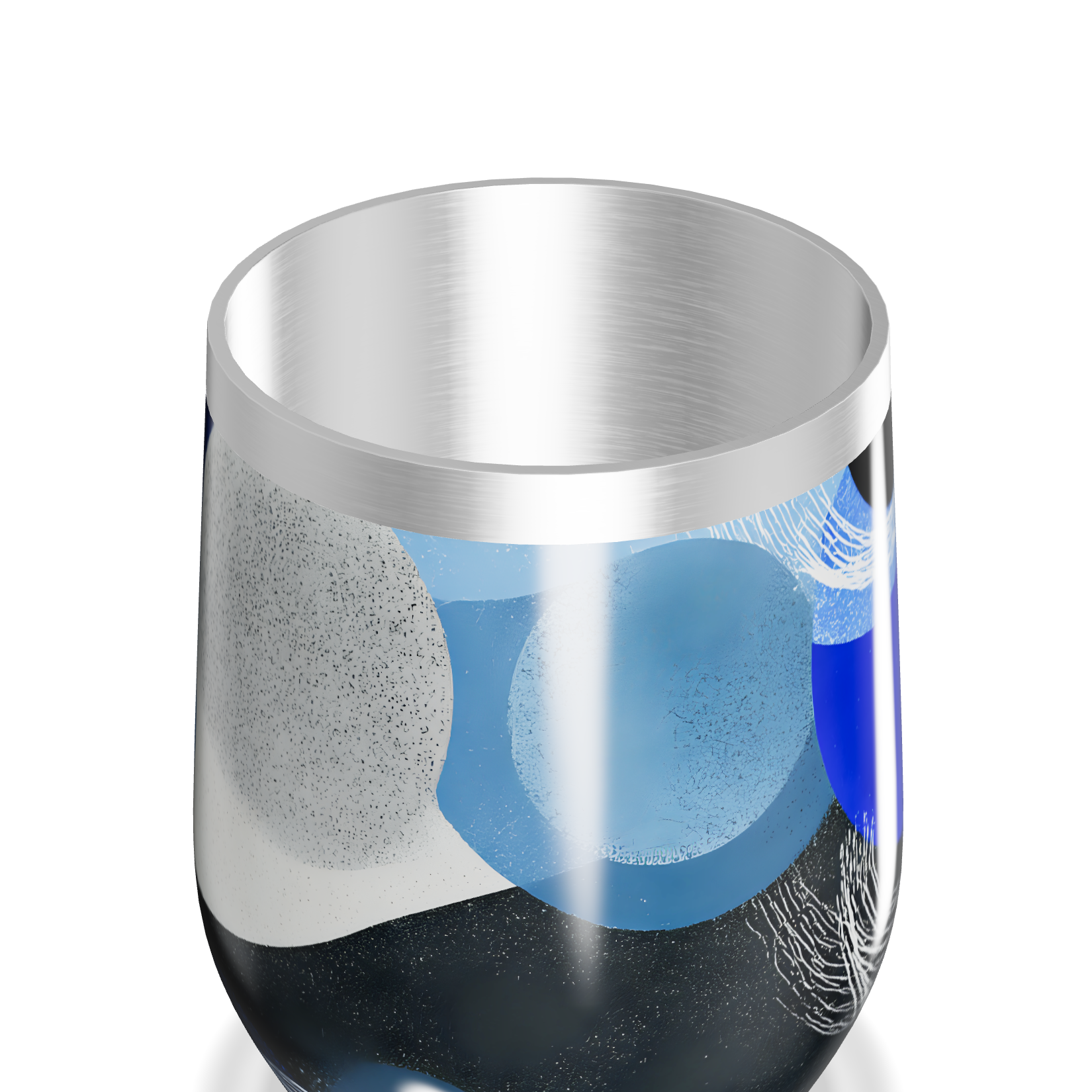 Copo Térmico Slim - Azul com Estampa Geométrica