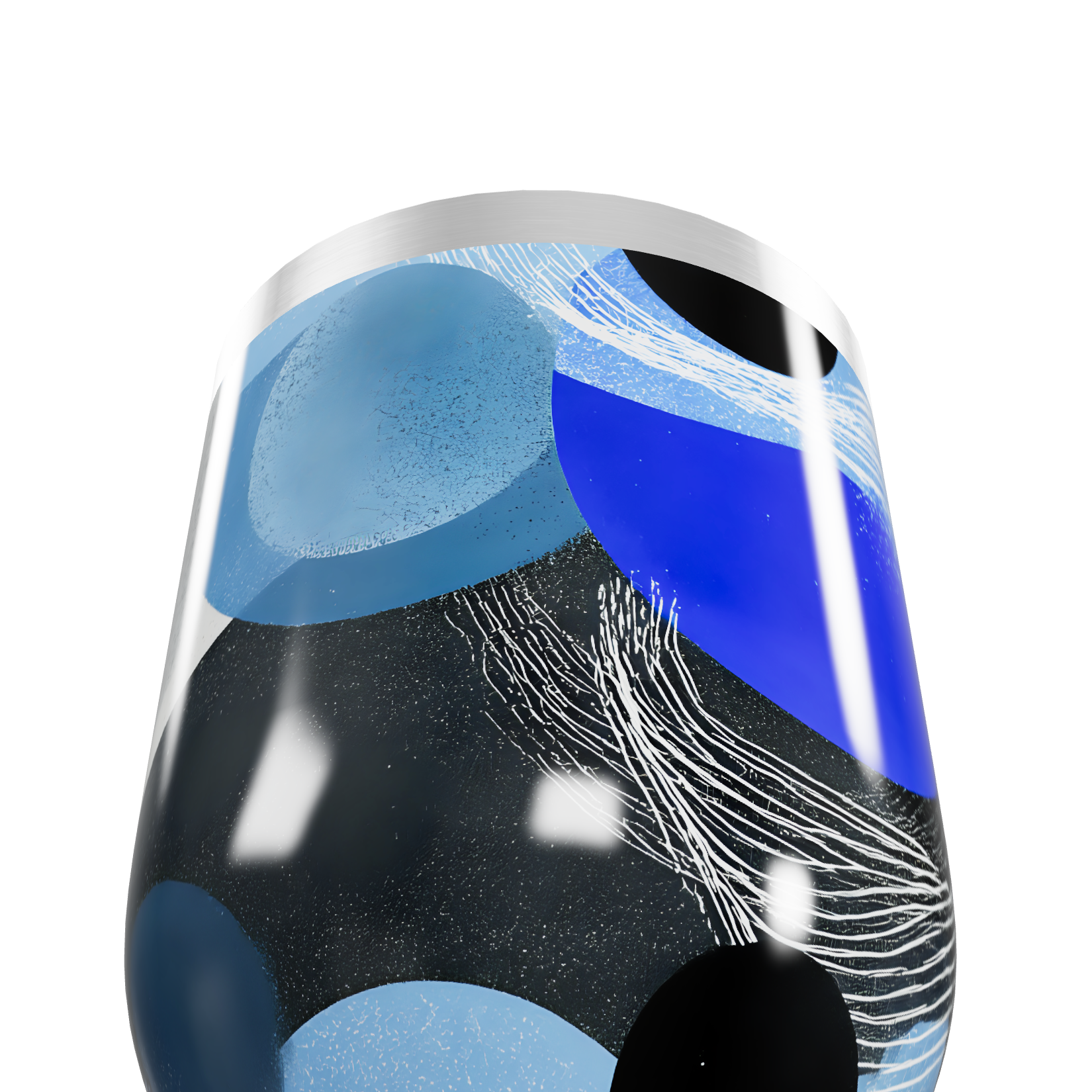 Copo Térmico Slim - Azul com Estampa Geométrica