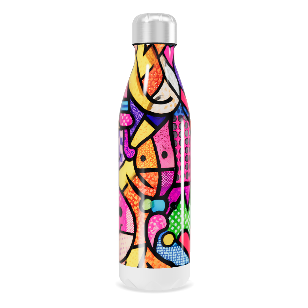 Garrafa Inox - Estampa Colorida Abstrata