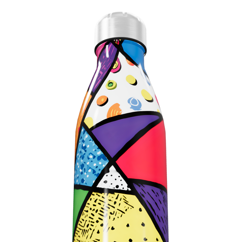 Garrafa Inox - Colorida com Estampa Geométrica