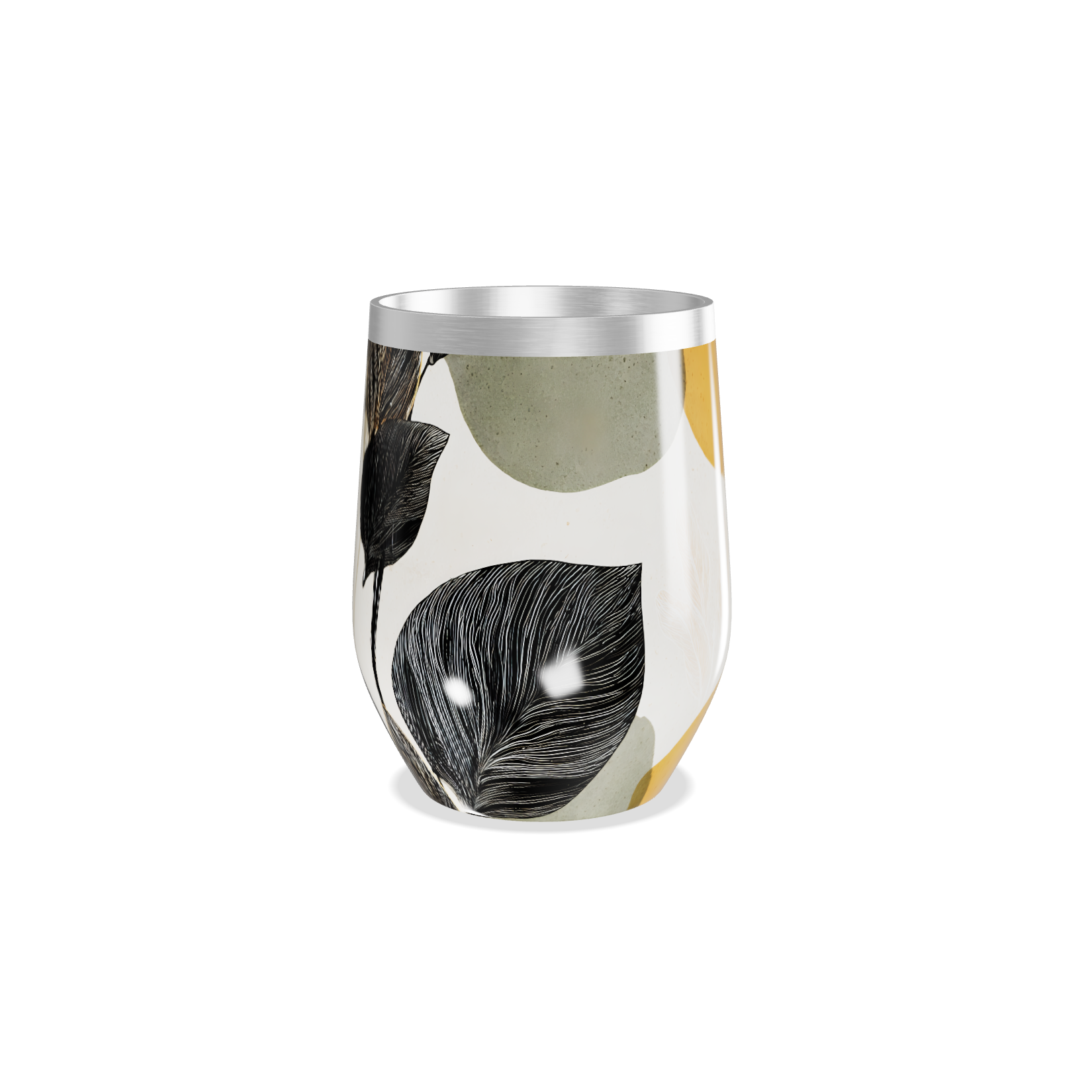 Copo Térmico Slim - Folhagem Preto Vermelho