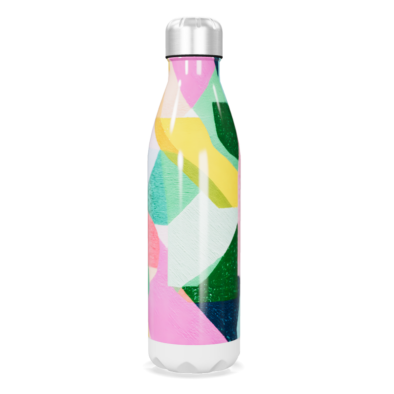Garrafa Inox - Colorida com Estampa Abstrata