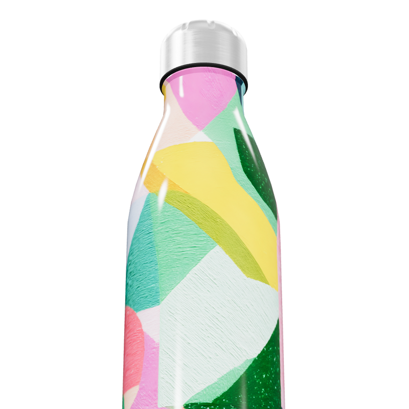 Garrafa Inox - Colorida com Estampa Abstrata