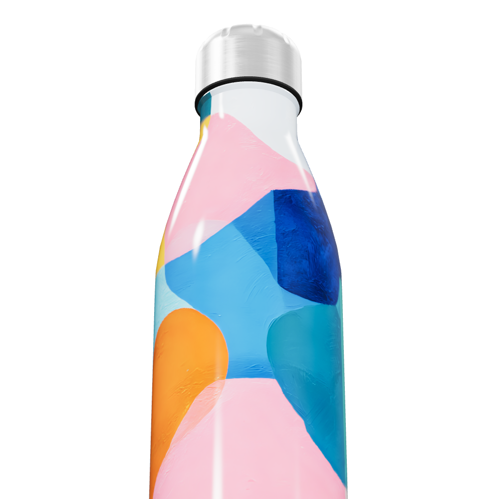Garrafa Inox - Colorida com Estampa Abstrata