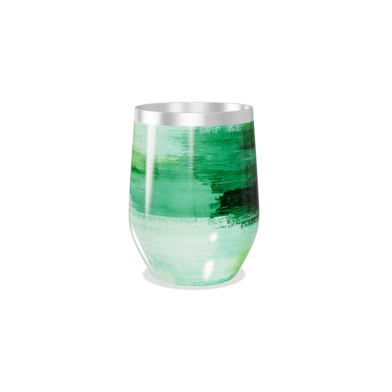 Copo Térmico Slim - Verde com Listras