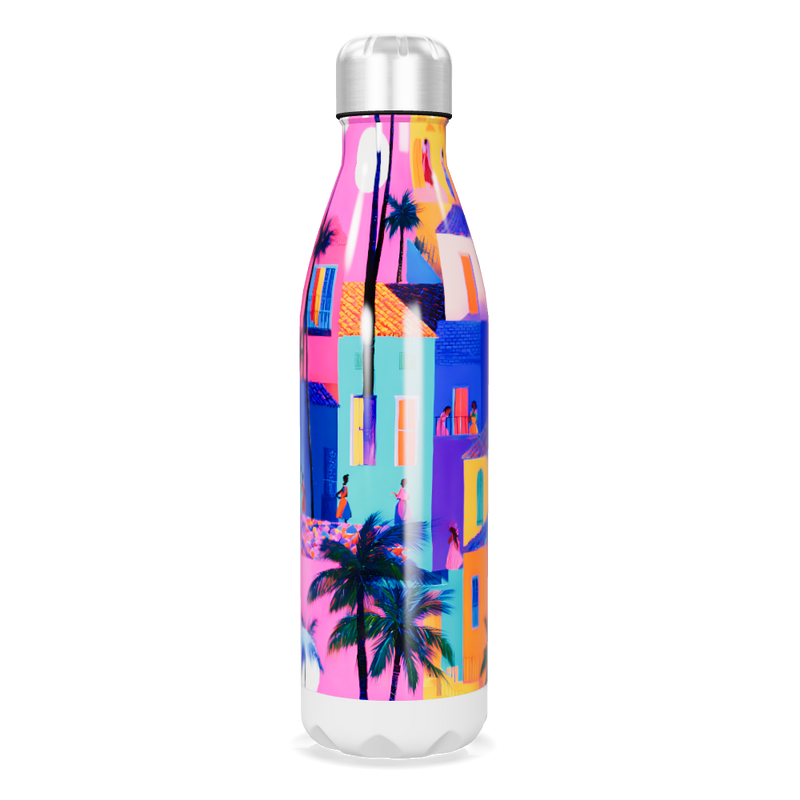 Garrafa Inox - Estampa Colorida Urbana