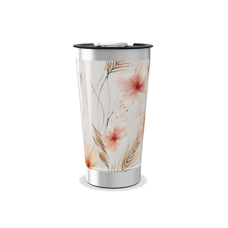 Copo Térmico - Floral Bege Inox