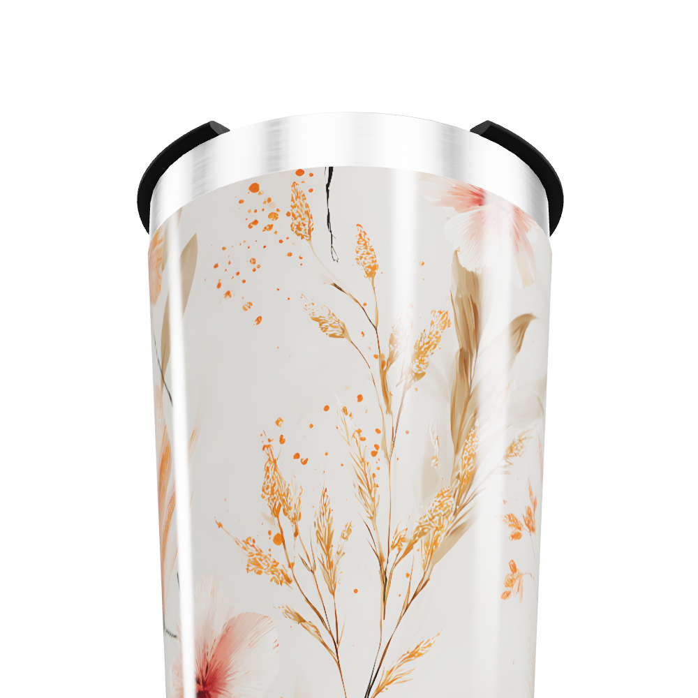 Copo Térmico - Floral Bege Inox