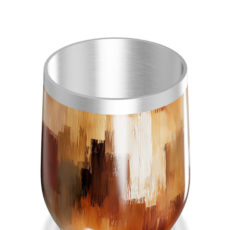 Copo Térmico Slim - Estampa Abstrata Marrom