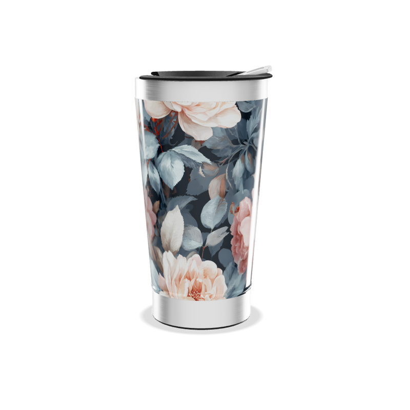 Copo Térmico - Floral Azul e Rosa
