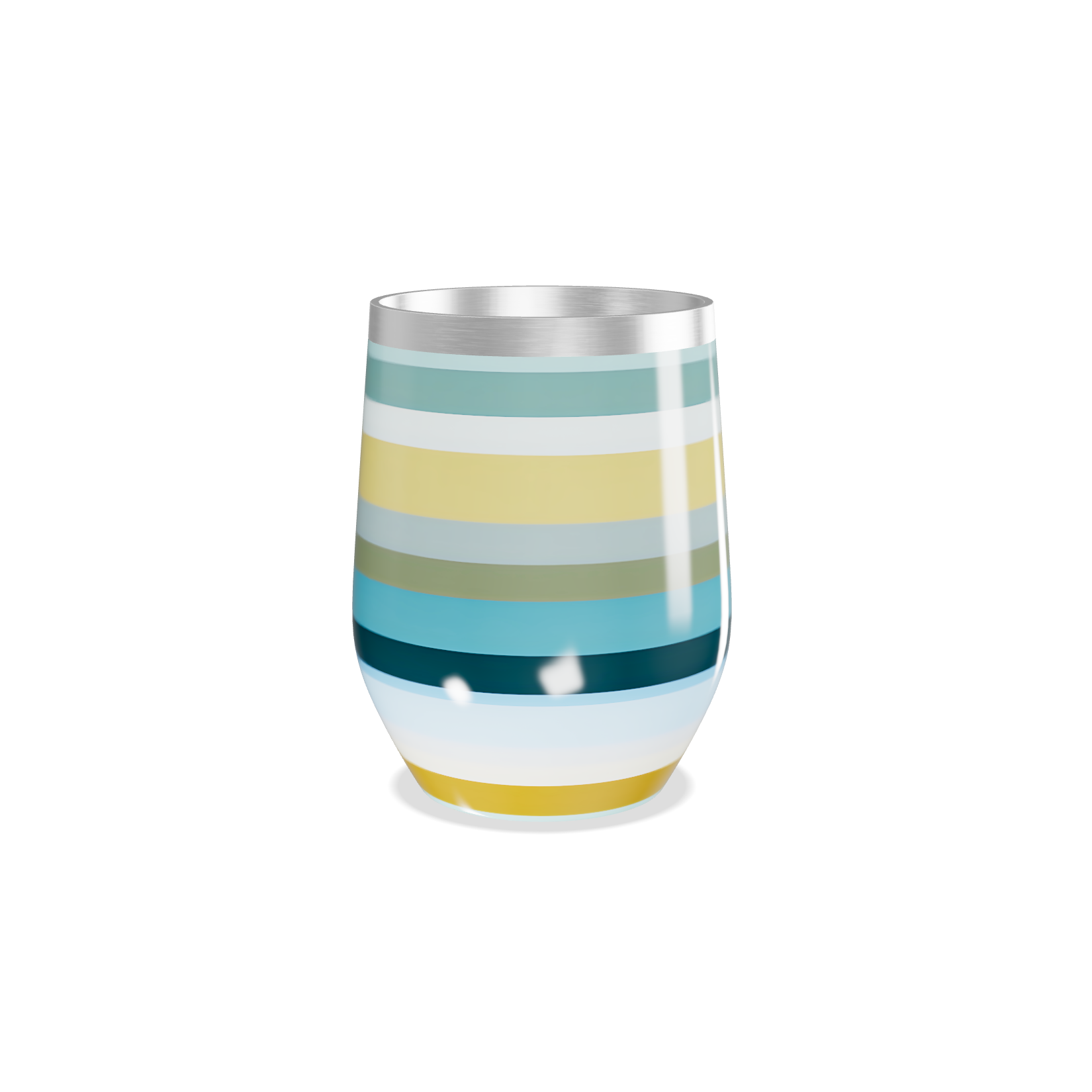 Copo Térmico Slim - Listras Coloridas Inox