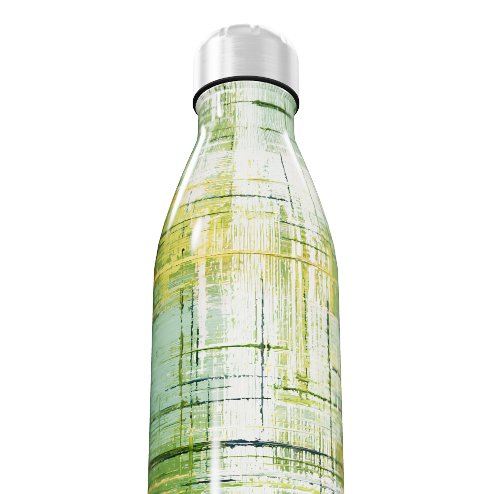 Garrafa Inox - Estampa Verde Geométrica