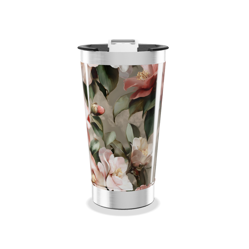 Copo Térmico - Floral com Tampa