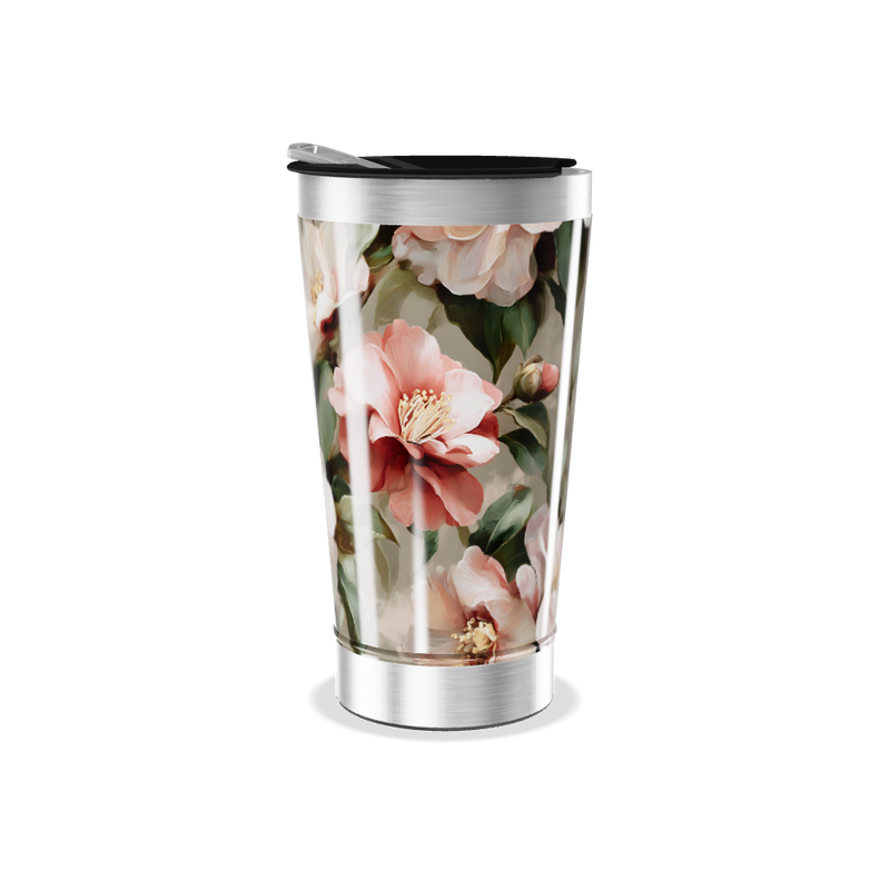 Copo Térmico - Floral com Tampa