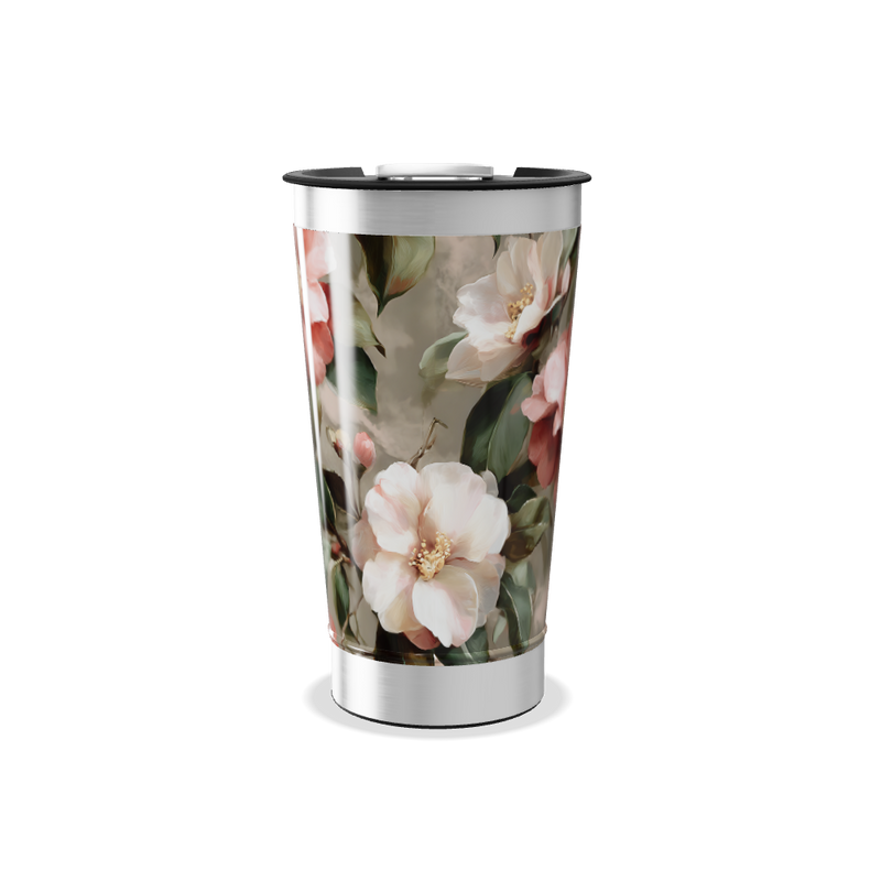 Copo Térmico - Floral com Tampa