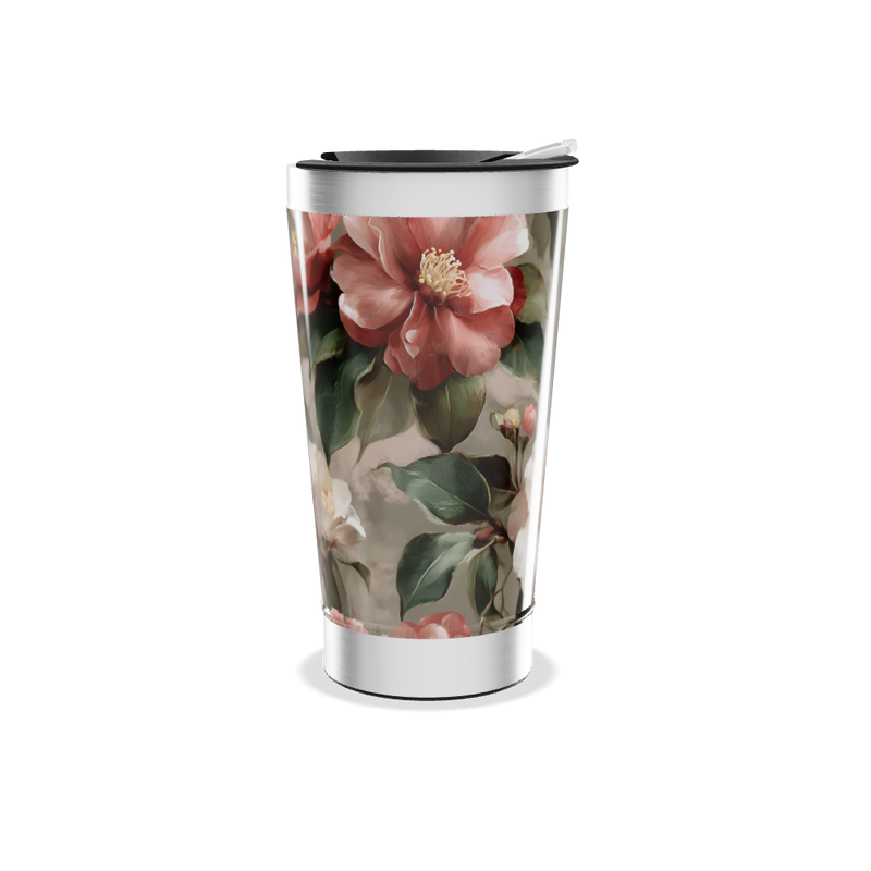 Copo Térmico - Floral com Tampa