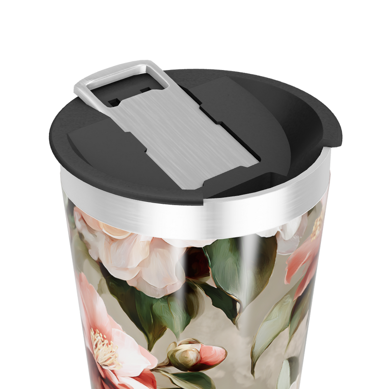 Copo Térmico - Floral com Tampa
