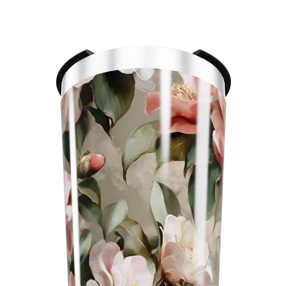 Copo Térmico - Floral com Tampa