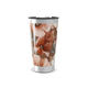 Copo Térmico - Floral Marrom Inox