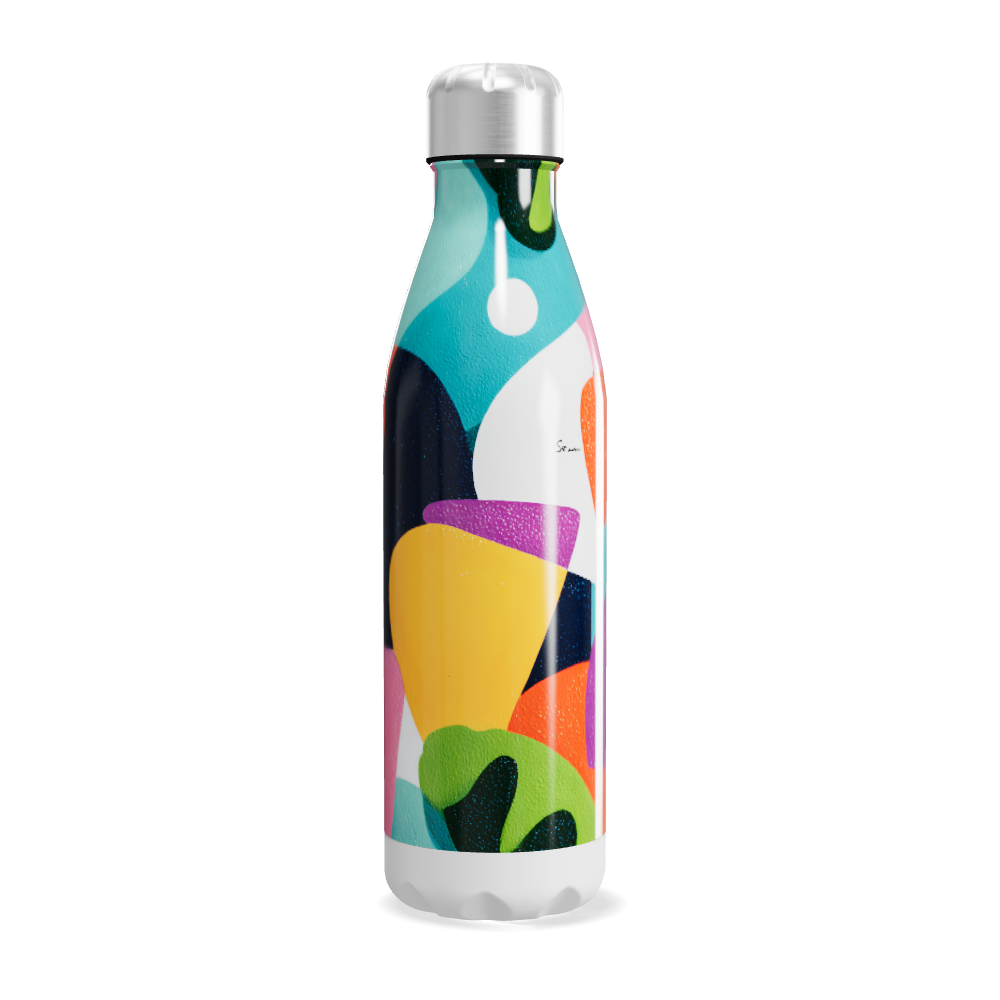 Garrafa Inox Estampada Colorida 500ml