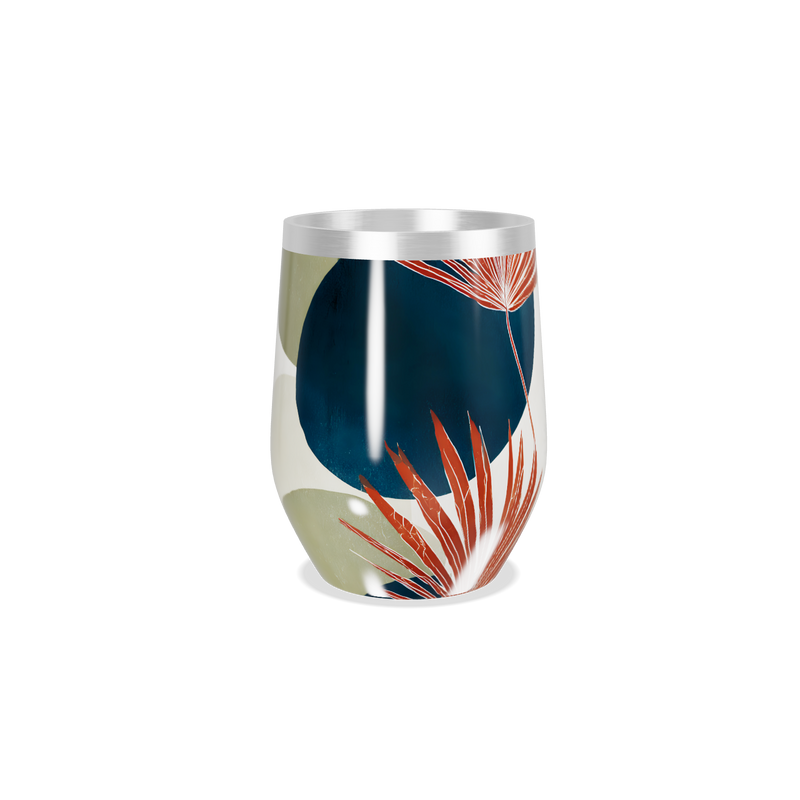 Copo Térmico Slim - Folhas Estampadas Coloridas