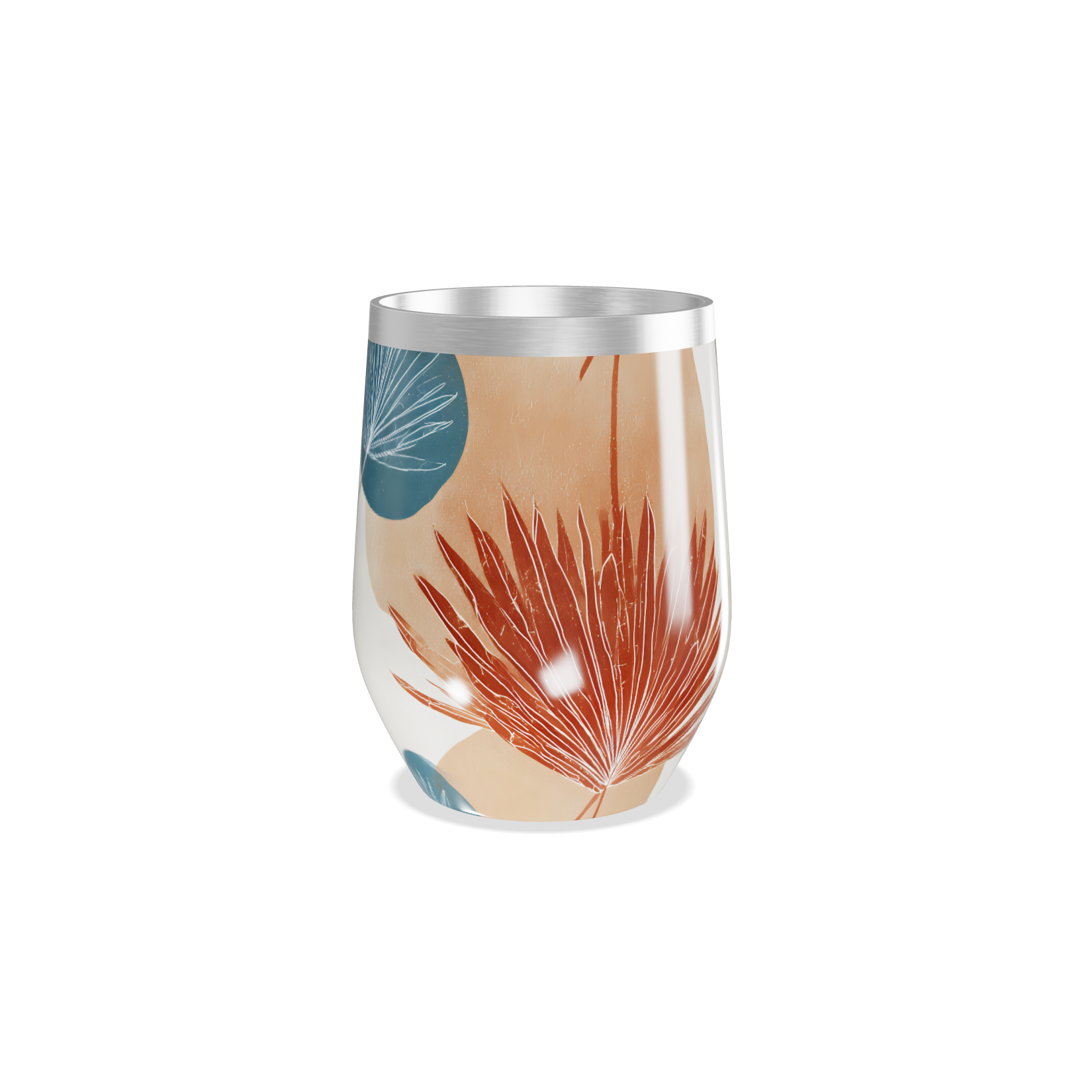 Copo Térmico Slim - Folhas Estampadas Coloridas