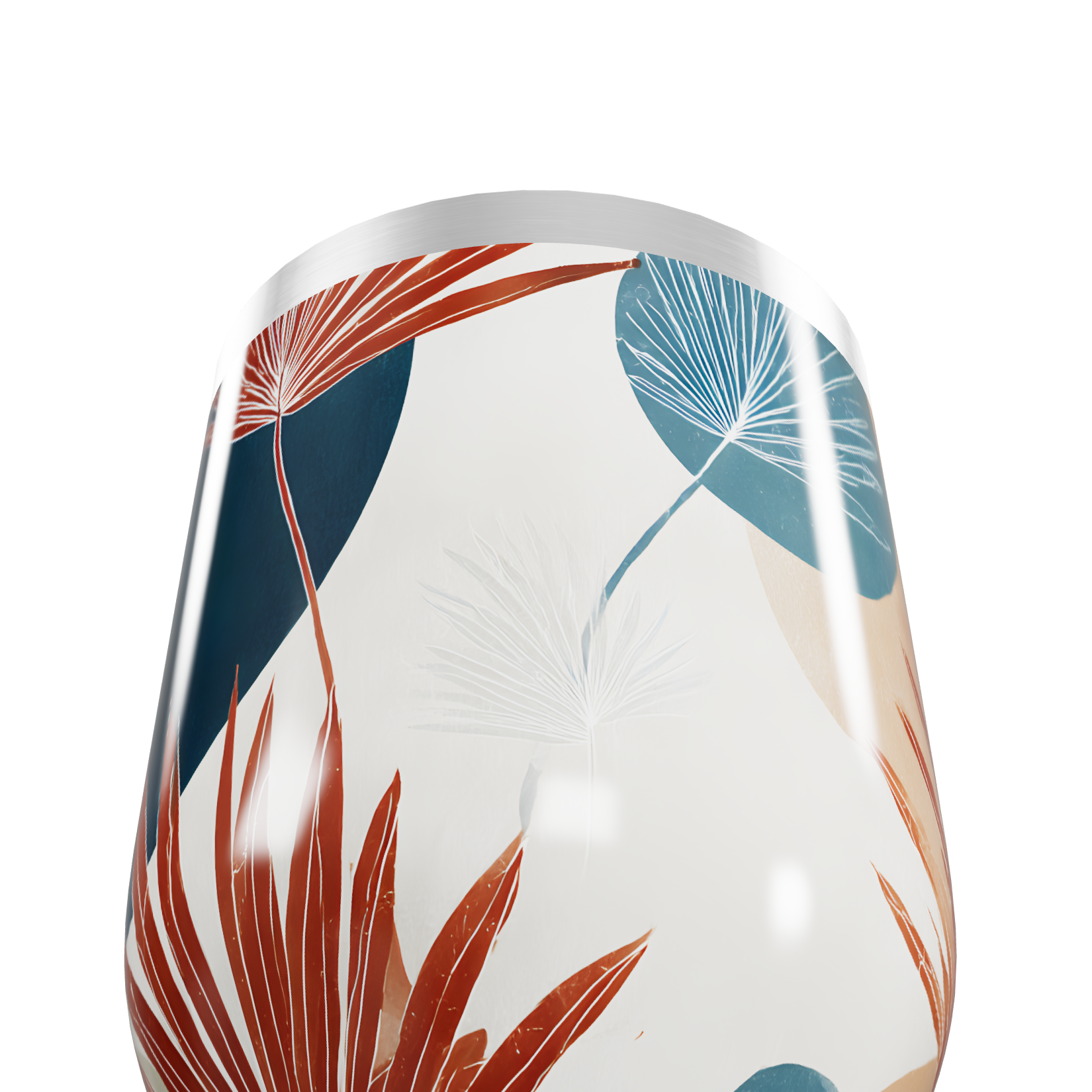 Copo Térmico Slim - Folhas Estampadas Coloridas