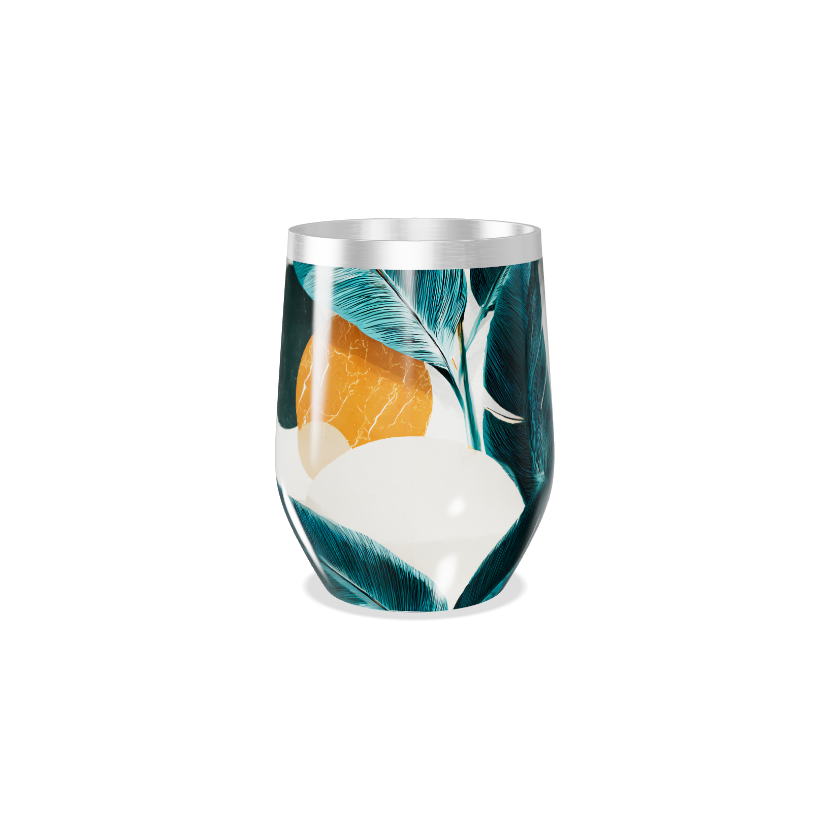 Copo Térmico Slim - Folhas Tropicais Inox