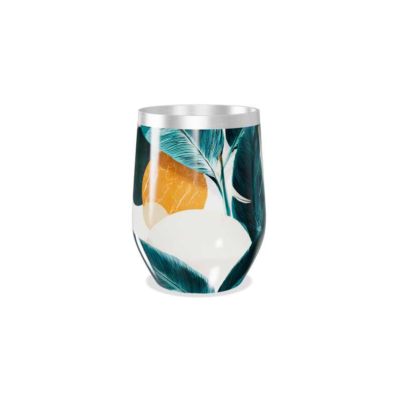 Copo Térmico Slim - Folhas Tropicais Inox