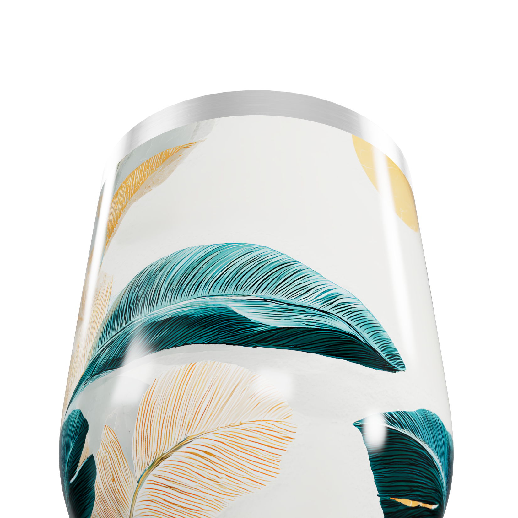 Copo Térmico Slim - Folhas Tropicais Inox