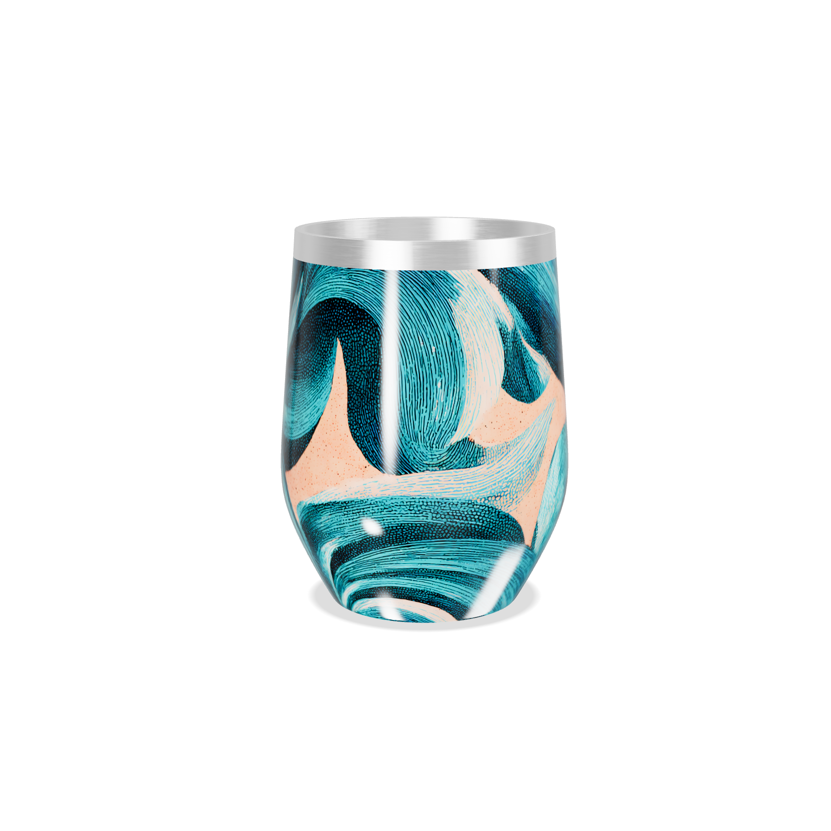 Copo Térmico Slim - Estampa Azul Abstrata