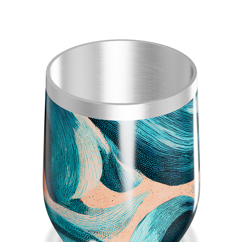 Copo Térmico Slim - Estampa Azul Abstrata