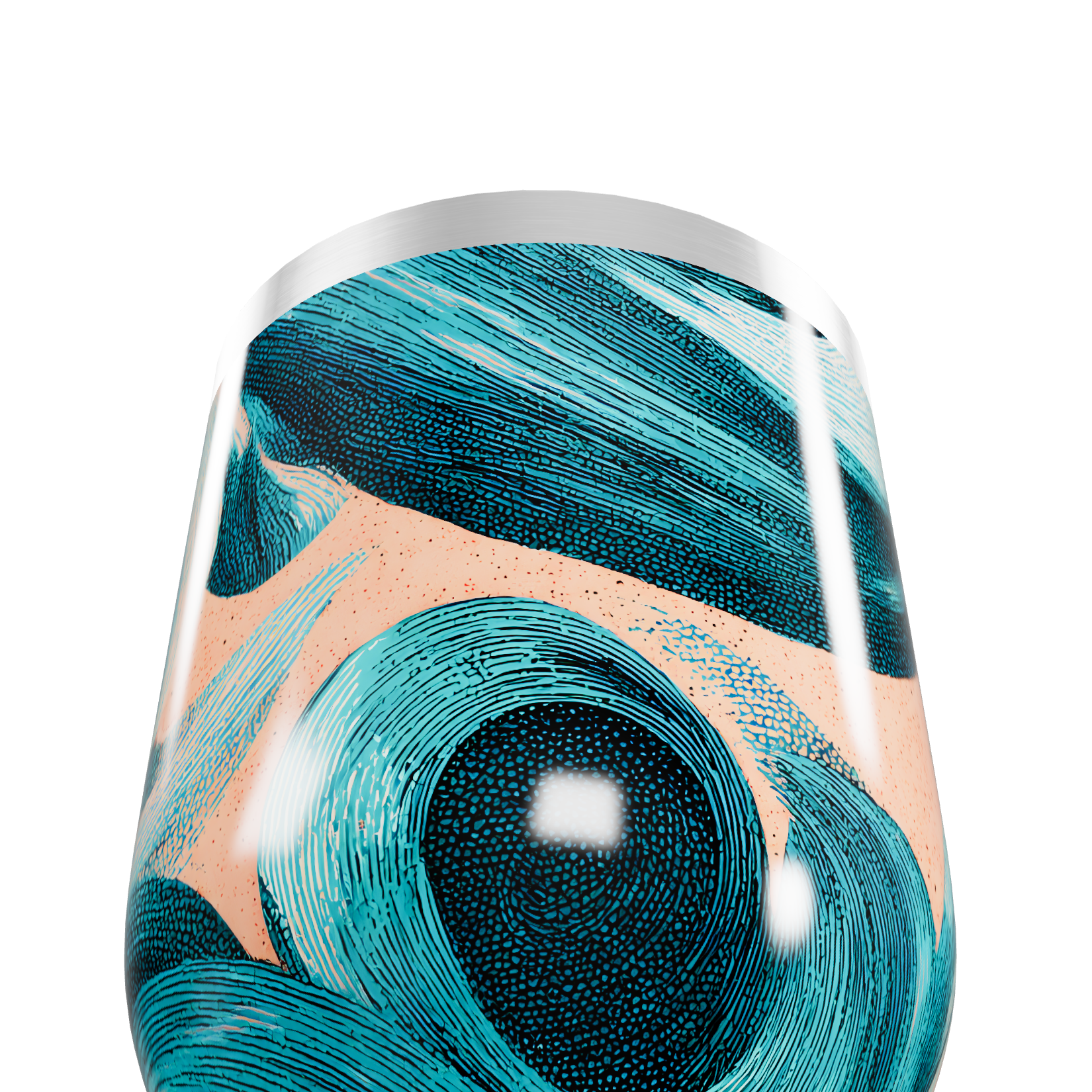 Copo Térmico Slim - Estampa Azul Abstrata