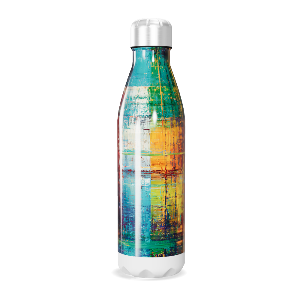 Garrafa Inox - Estampa Abstrata Colorida