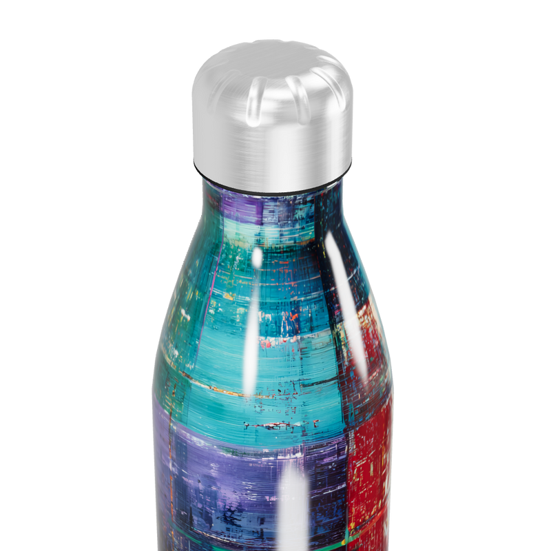 Garrafa Inox - Estampa Abstrata Colorida