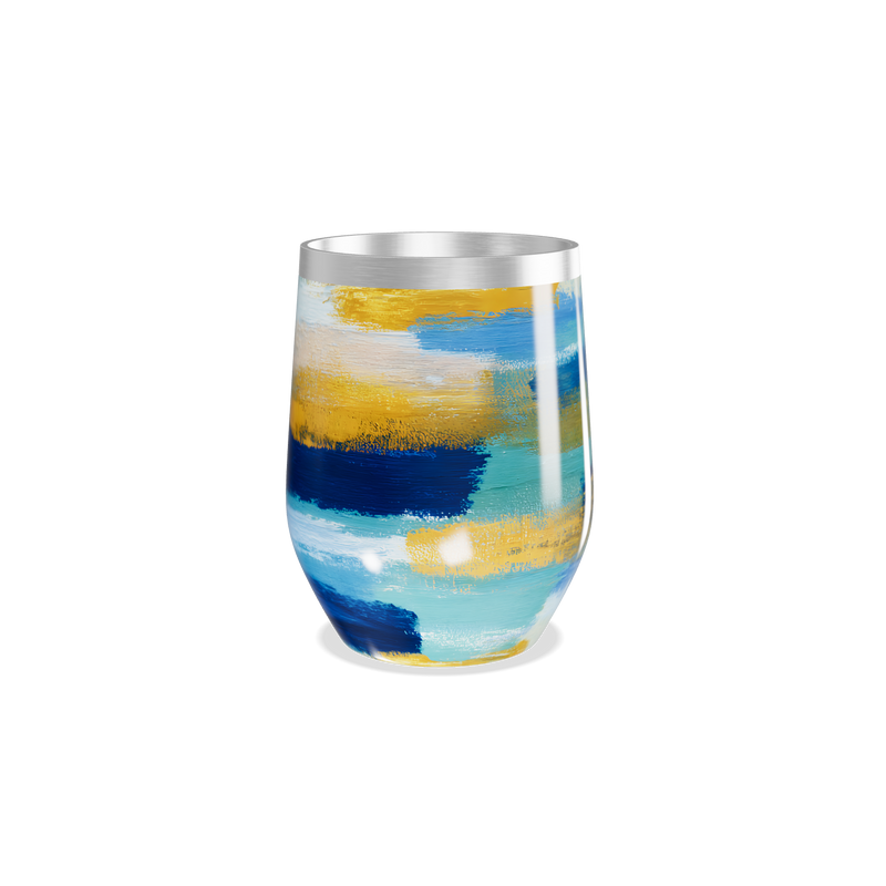 Copo Térmico Slim - Colorido Pinceladas Aço