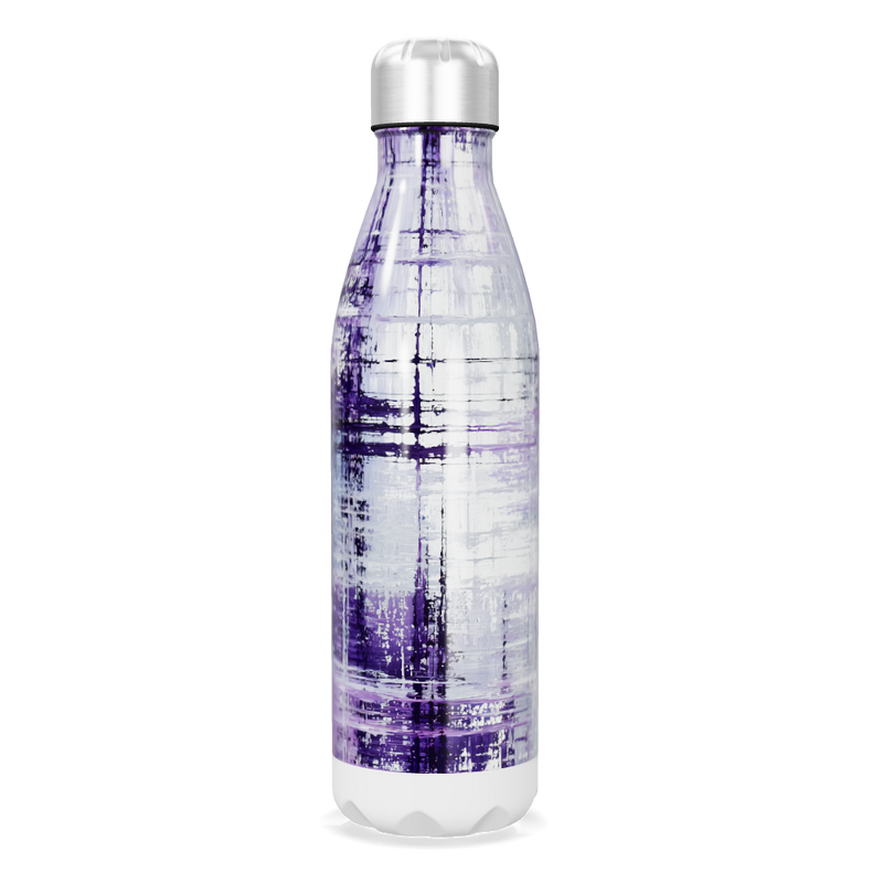 Garrafa Inox - Roxa com Estampa Abstrata