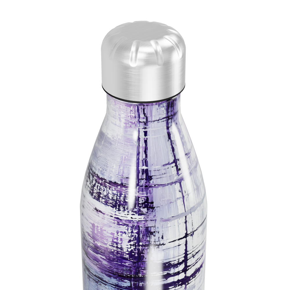 Garrafa Inox - Roxa com Estampa Abstrata