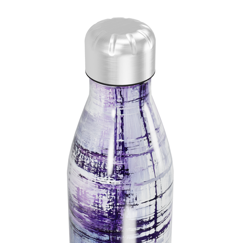Garrafa Inox - Roxa com Estampa Abstrata